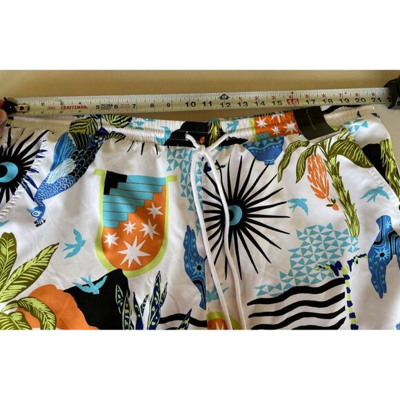 No Boundaries Mens XL 7" Inseam Recycled Polyester Tropical Print Swim Shorts - Picture 3 of 8